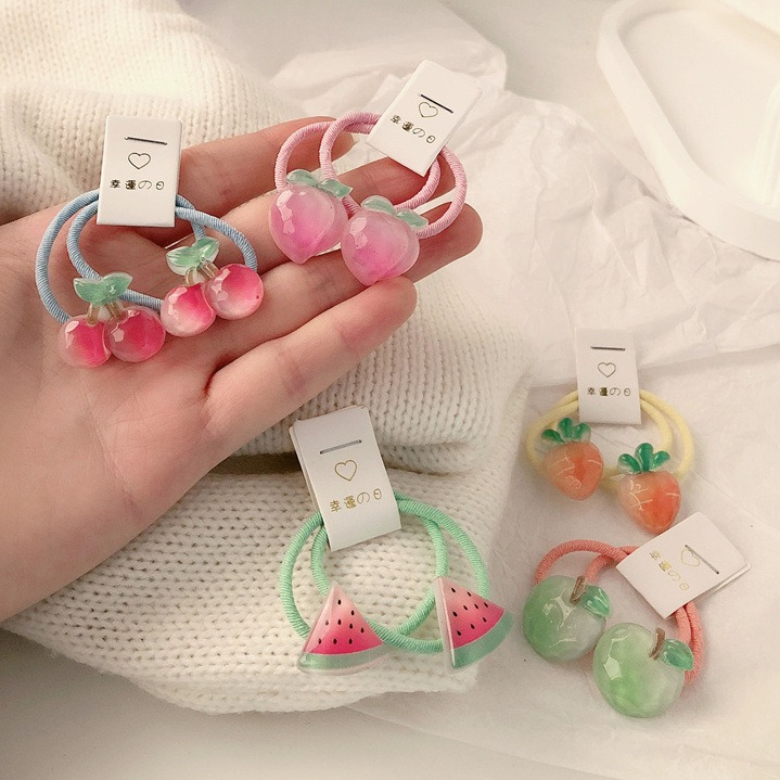 Travel Accessories Aesthetic - ยางมัดผมรูปแครอทสำหรับเด็ก 5 คู่ ยางรัดผมแบบไม่ลื่นสำหรับเด็กผู้หญิง เครื่องประดับผมผลไม้เนื้อนุ่มสำหรับเด็กเล็ก