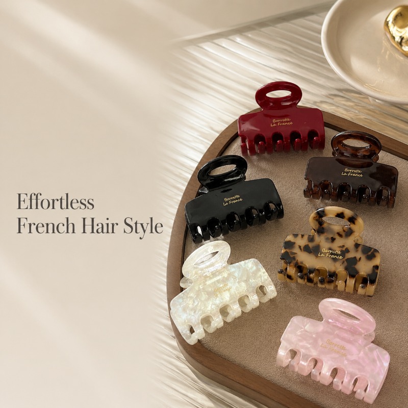 Travel Accessories Aesthetic - กิ๊บหนีบผมขนาดกลางแบบฝรั่งเศส แข็งแรง ไม่ลื่น อะคริลิก สำหรับผู้หญิง ใช้ได้ทุกวัน