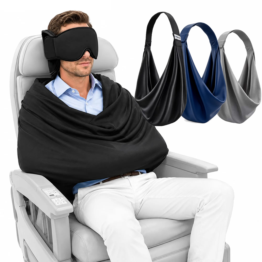 Travel Accessories Long Flight - ระบบรองรับการนอนหลับบนเครื่องบินรุ่นใหม่ปี 2026 อุปกรณ์เสริมสำหรับนอนบนเครื่องบิน หมอนรองคอสำหรับเที่ยวบินระยะไกล พร้อมเมมโมรี่โฟม หมอนรองตาสำหรับเดินทาง